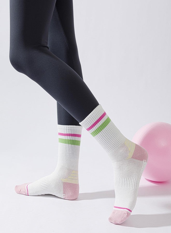 Yawlsow جوارب Yawlsow Pilates Grip للنساء، جوارب يوغا مانعة للانزلاق (مقاس أمريكي، ألفا، مقاس واحد، عادي، عادي، عبوة واحدة - وردي) - Image 5
